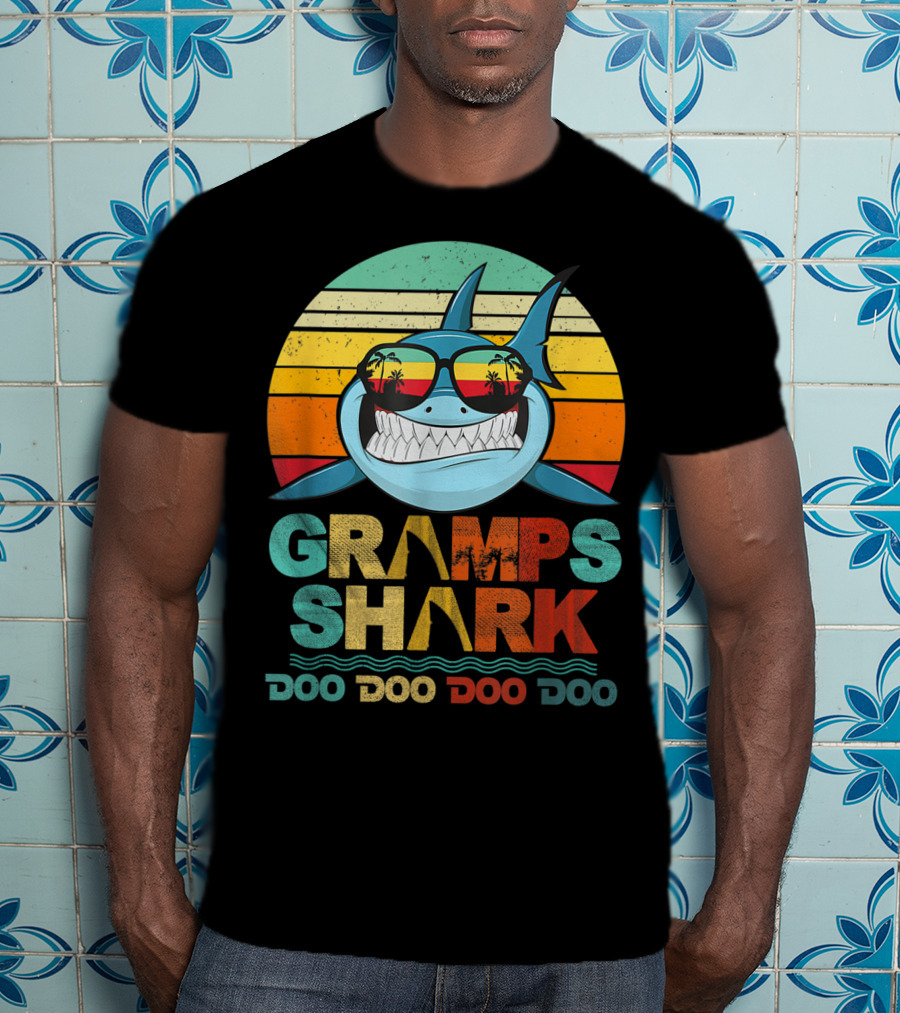 Gramps Shark Doo Doo Doo Doo Mens Vintage Funny T-Shirt