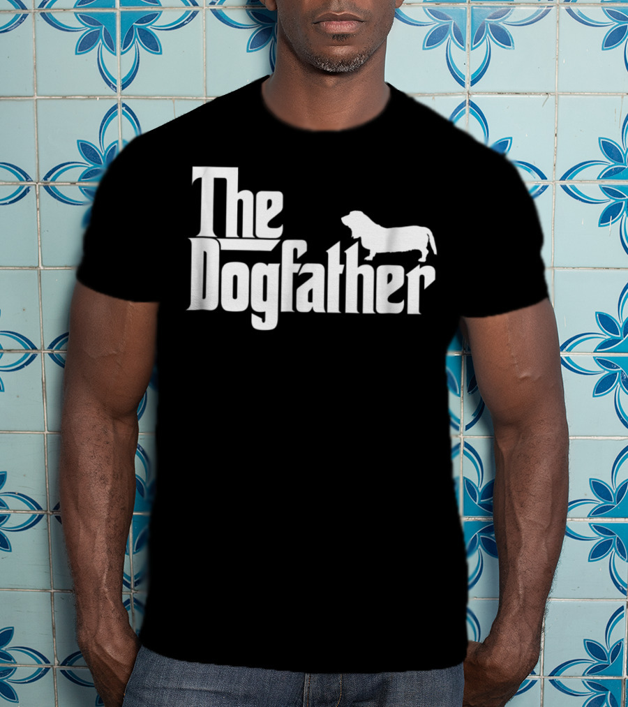Mens The Dogfather Basset Hound Dad Father Dog T-Shirt