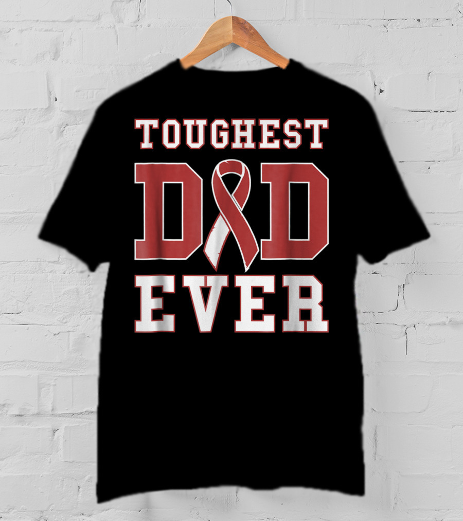 Toughest Dad Ever Head Neck Cancer Survivor Ribbon T-Shirt