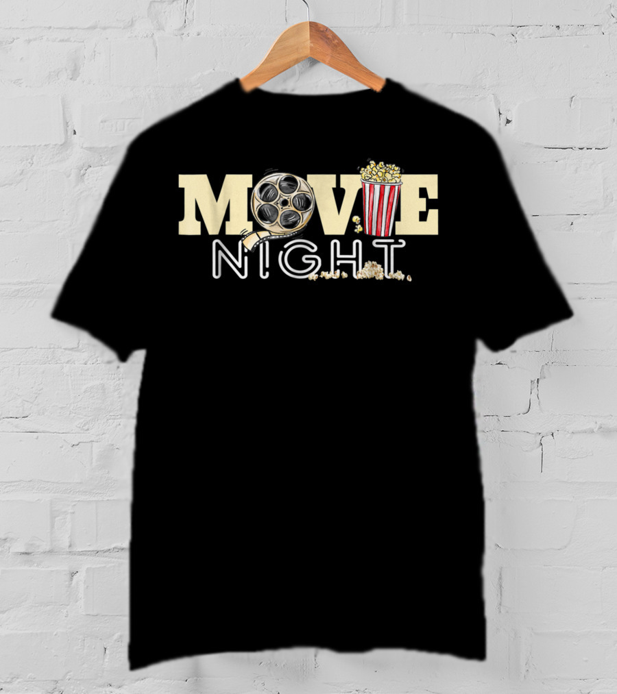 Movie Night Family Movie Night Popcorn Film Reel T-Shirt