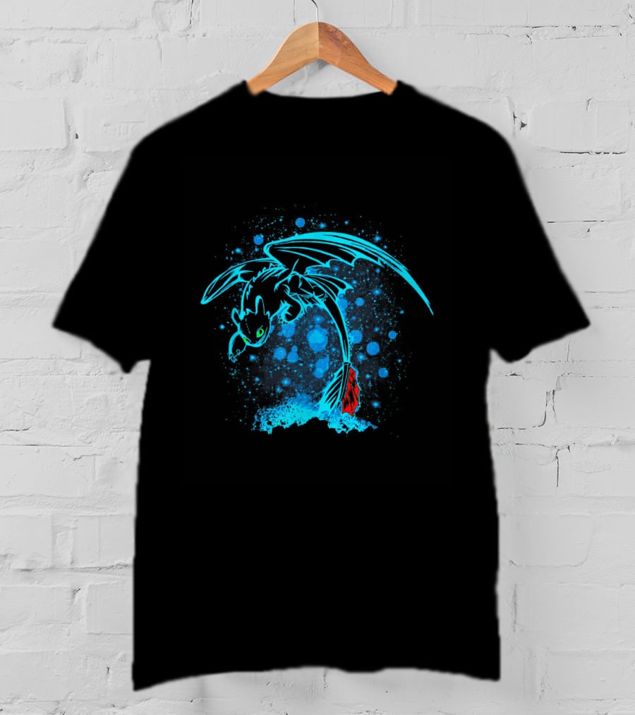 Night Dragon How To Train Your Dragon Neon Splash T-Shirt
