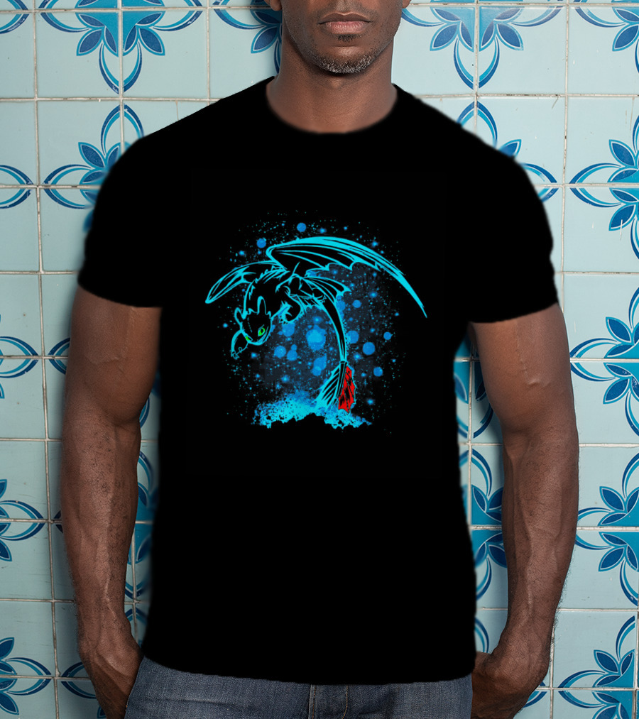 Night Dragon How To Train Your Dragon Neon Splash T-Shirt