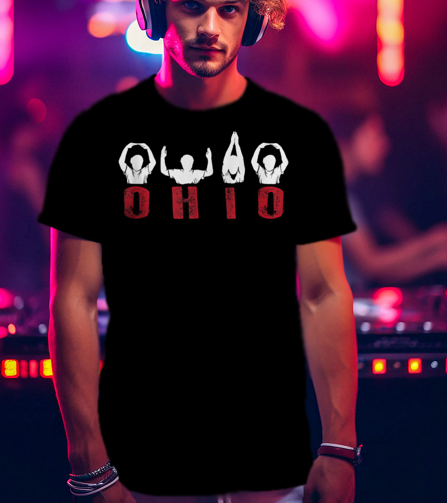 OHIO Art Cute Proud State To Be Ohioan Letters Ro T-Shirt