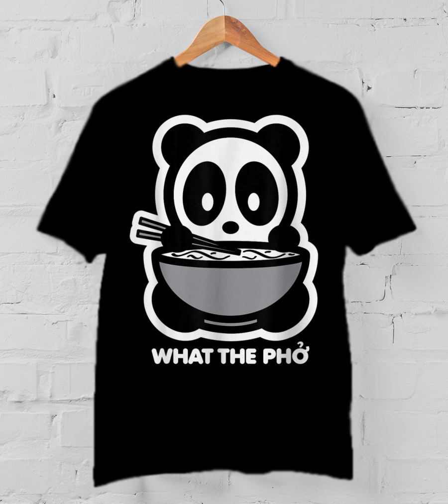 Panda What The Pho Bambu Brand Bear Eating Noodles T-Shirt