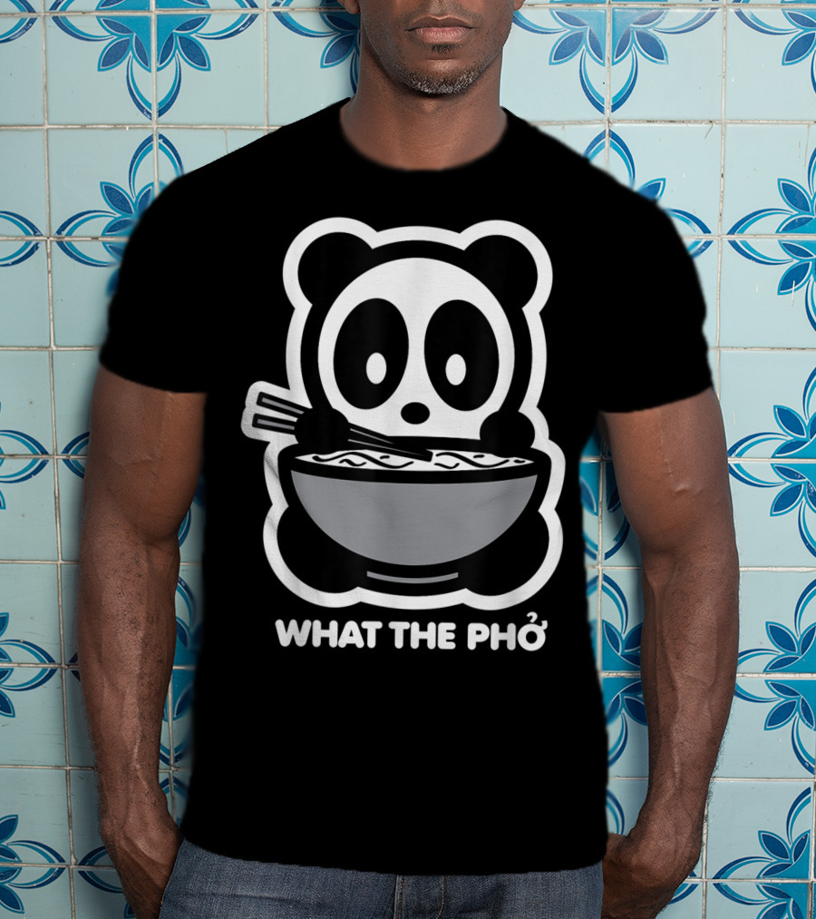 Panda What The Pho Bambu Brand Bear Eating Noodles T-Shirt