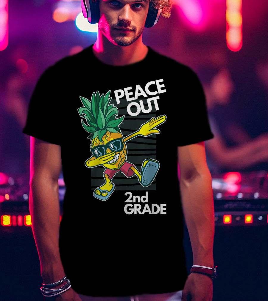 Peace Out Pineapple Dabbing 2nd Grade T-Shirt