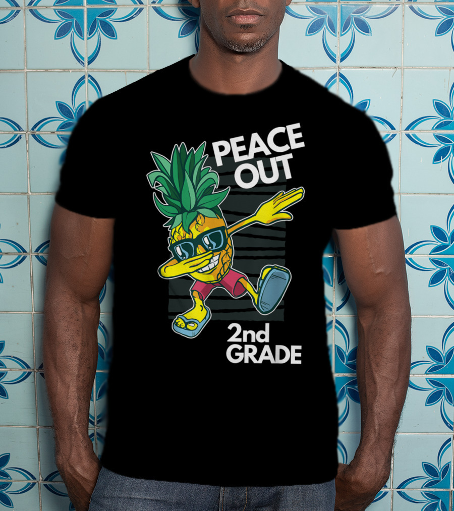 Peace Out Pineapple Dabbing 2nd Grade T-Shirt