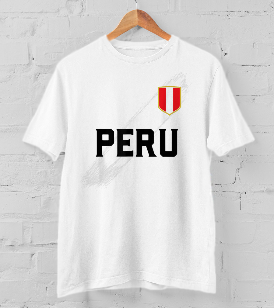 Peru Camiseta Peruvian Futbol Soccer Jersey With Flag T-Shirt