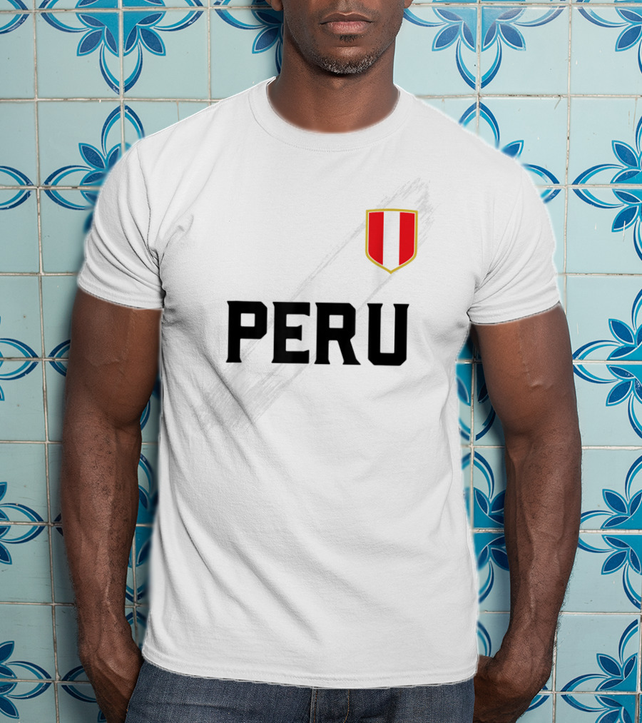 Peru Camiseta Peruvian Futbol Soccer Jersey With Flag T-Shirt