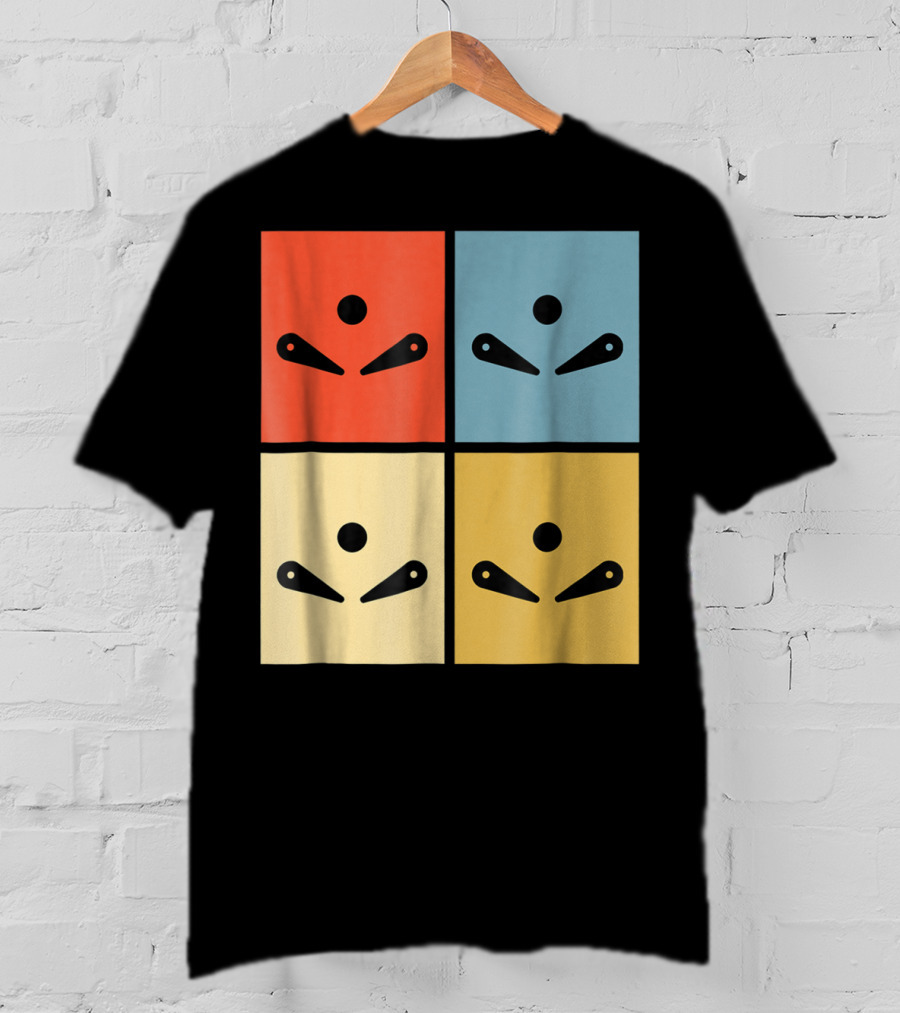 Pinball Colorful Flipper Pop Art Blocks T-Shirt