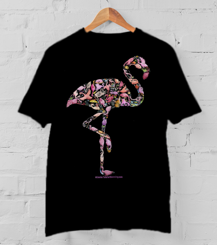 Pink Flamingo Womens Girls Perfect Louise Tate ArtLicensing.com T-Shirt