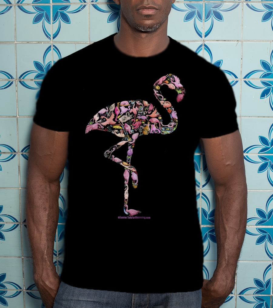 Pink Flamingo Womens Girls Perfect Louise Tate ArtLicensing.com T-Shirt