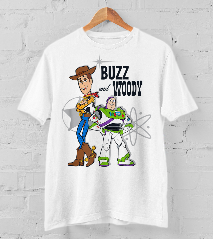 Pixar Toy Story Buzz And Woody Star Atom T-Shirt