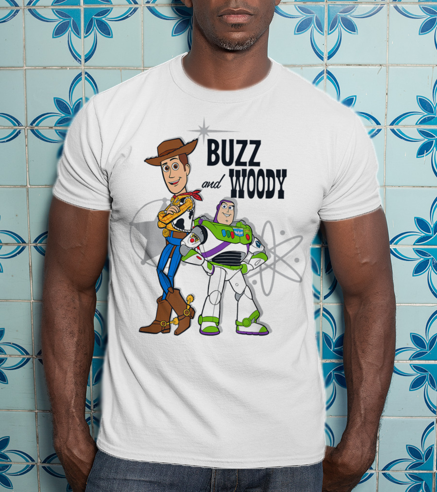 Pixar Toy Story Buzz And Woody Star Atom T-Shirt