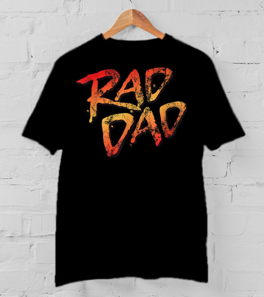 RAD DAD 80s Nostalgic Retro Style Vintage Color Burst T-Shirt