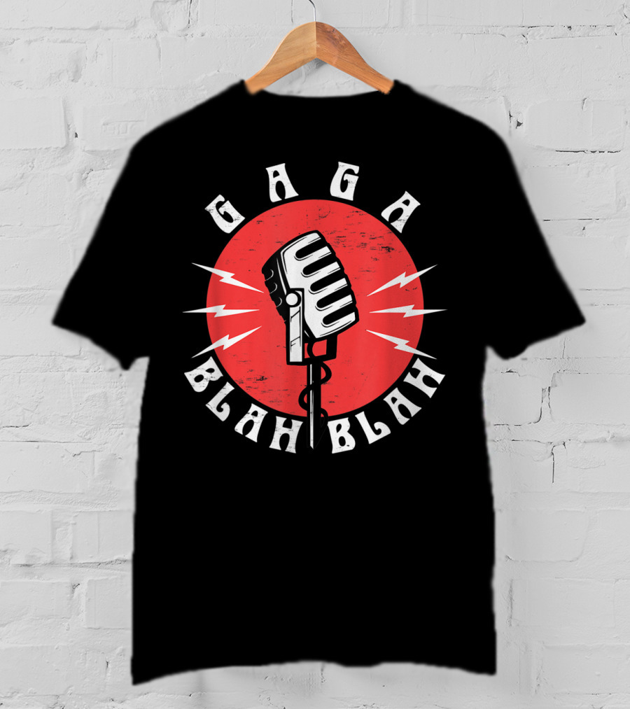 GAGA BLAH BLAH Vintage Microphone Red Circle T-Shirt