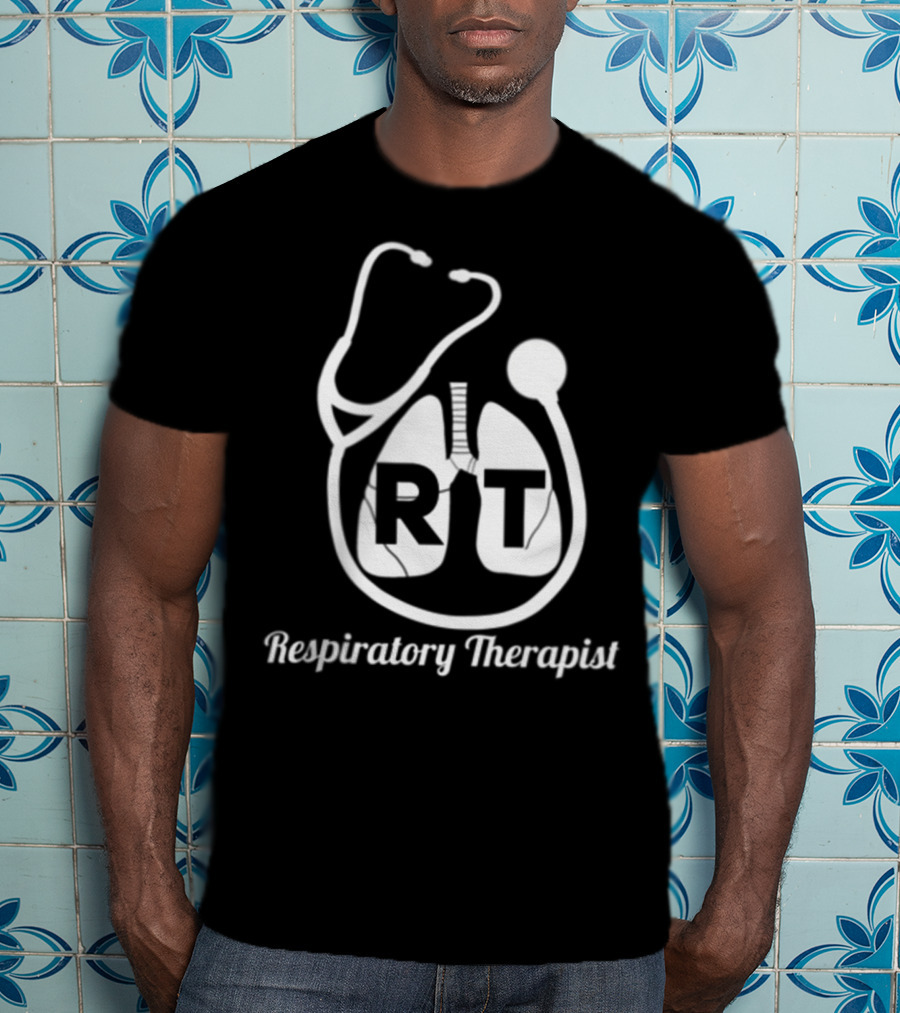 Respiratory Therapist RT Stethoscope Lung Care Week Pocket T-Shirt