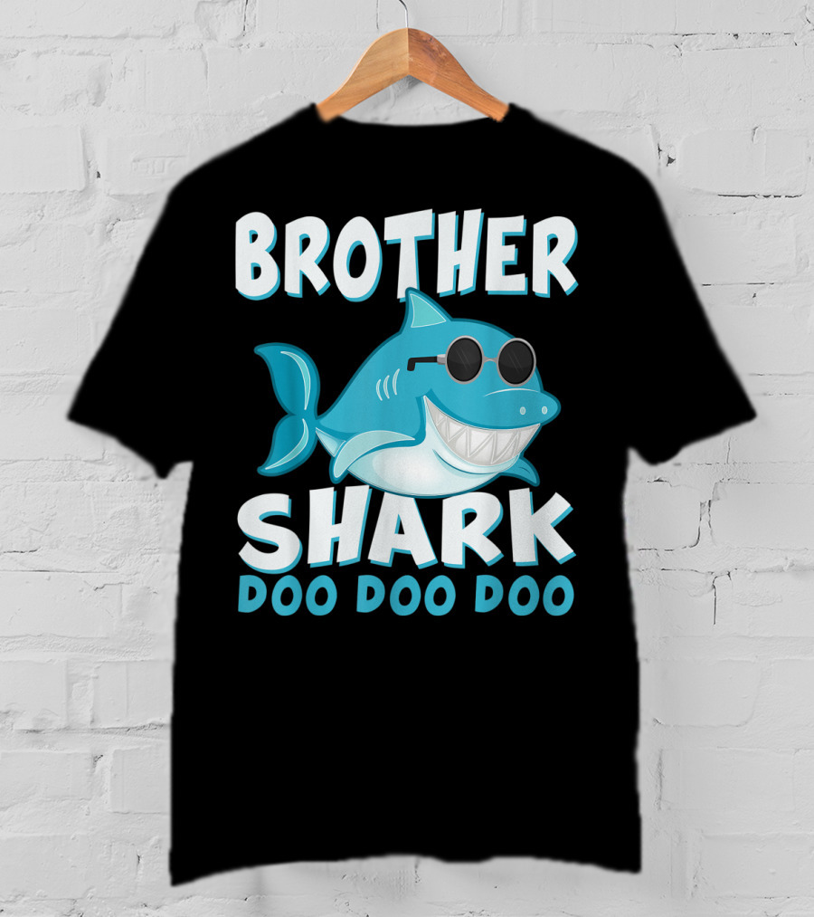 Brother Shark Doo Doo Doo Retro Vintage Father's Day T-Shirt