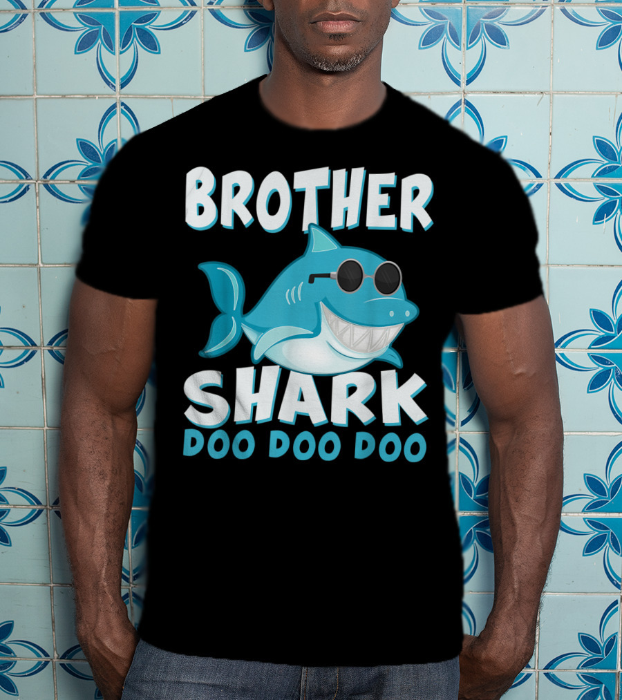 Brother Shark Doo Doo Doo Retro Vintage Father's Day T-Shirt