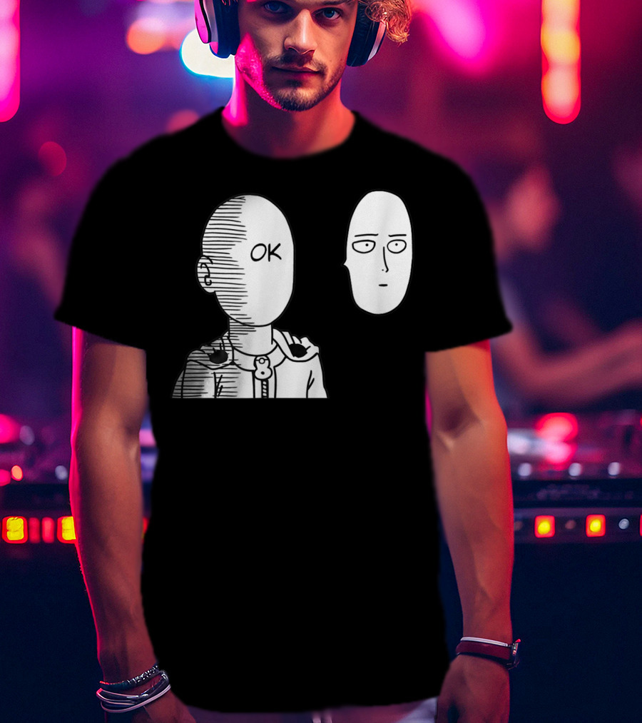 Saitama OK Face Oppai Otaku Manga T-Shirt