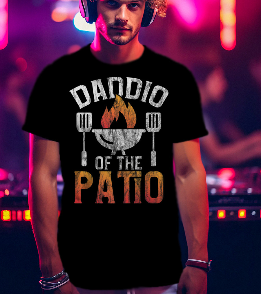 Daddio Of The Patio Grill Spatula Flame Design Savvy Turtle T-Shirt
