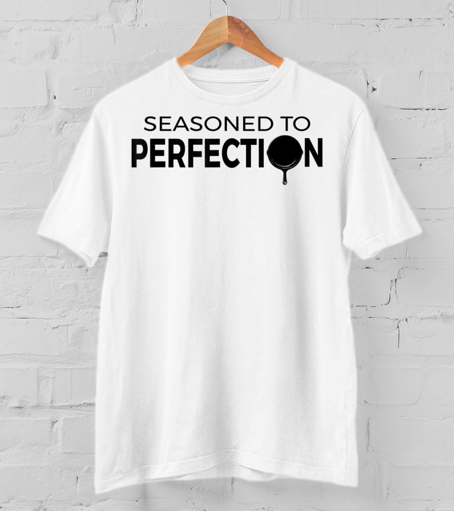 Seasoned To Perfection Cast Iron Skillet Icon Cooking T-Shirt