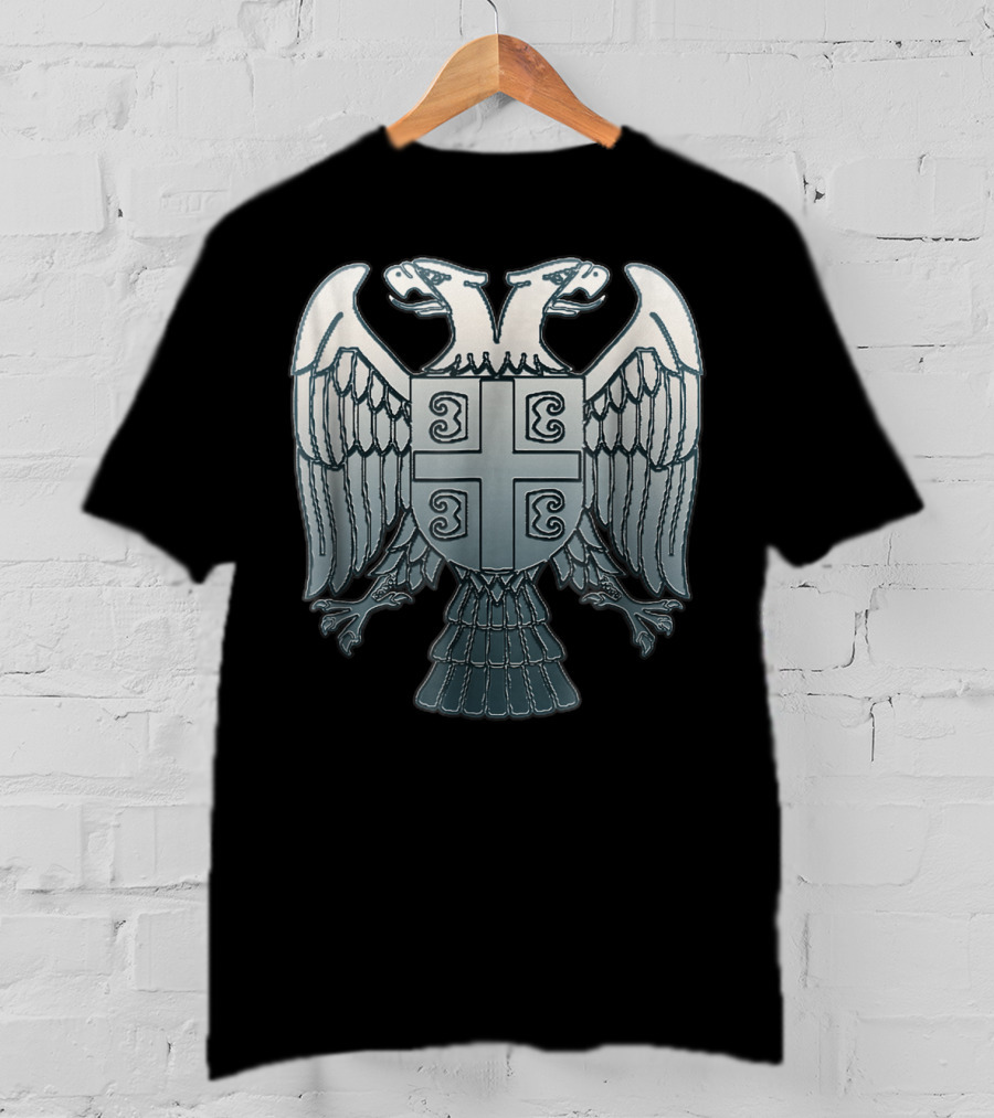 Serbian Double Headed Eagle Serbia Coat Of Arms Emblem T-Shirt