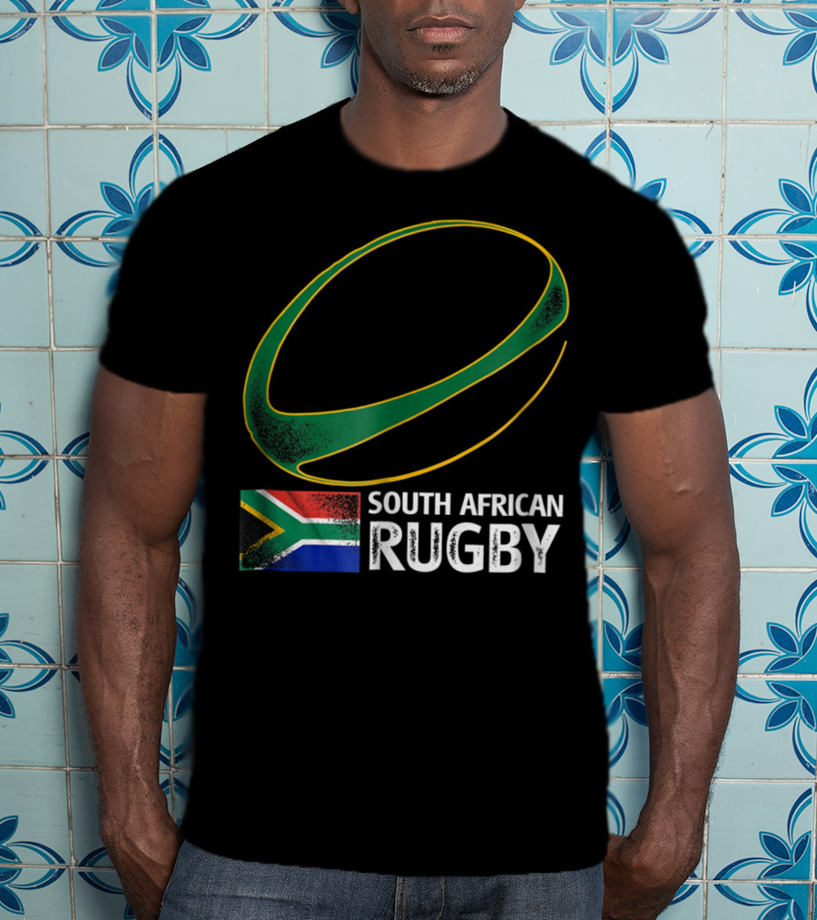 South African Rugby Springbok Flag Emblem South Africa T-Shirt