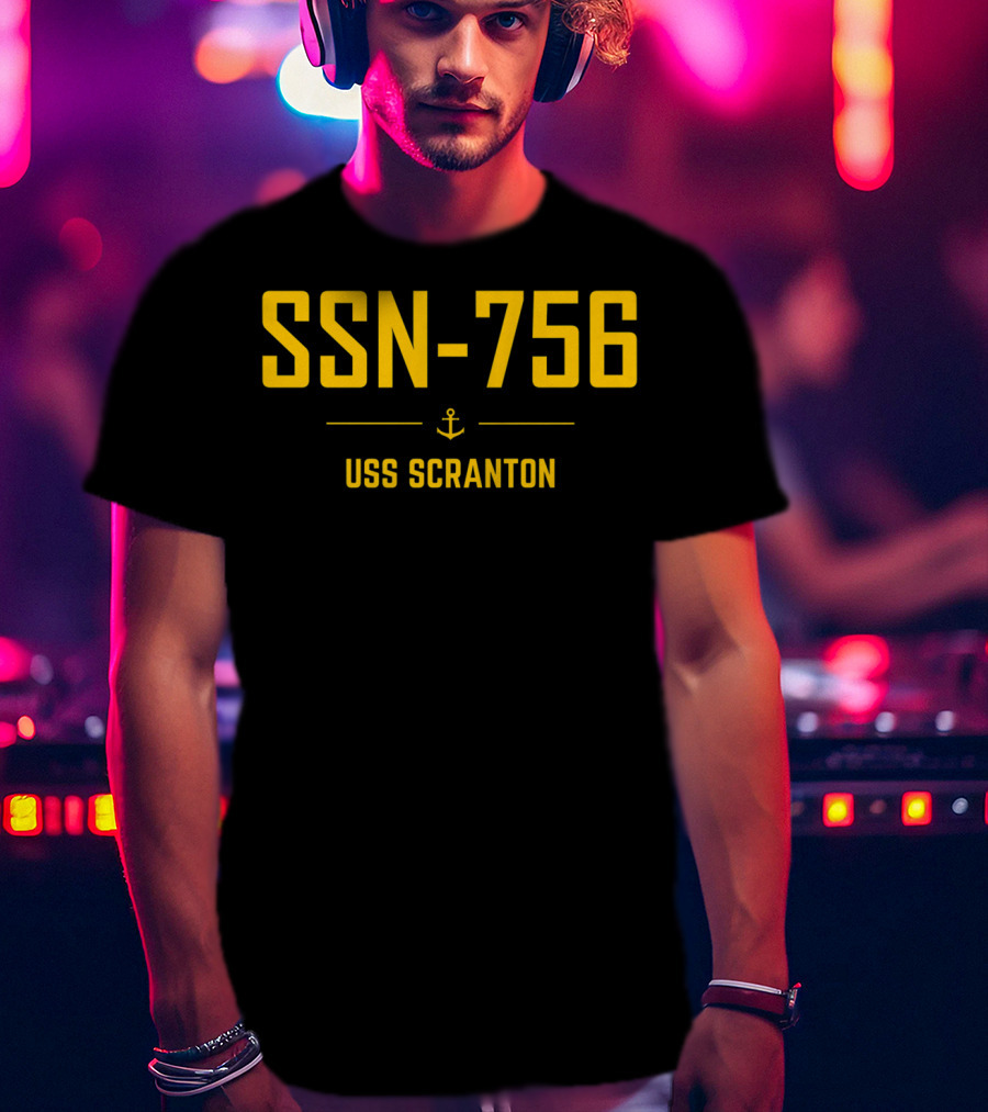 SSN-756 USS Scranton Anchor Symbol Navy Submarine T-Shirt