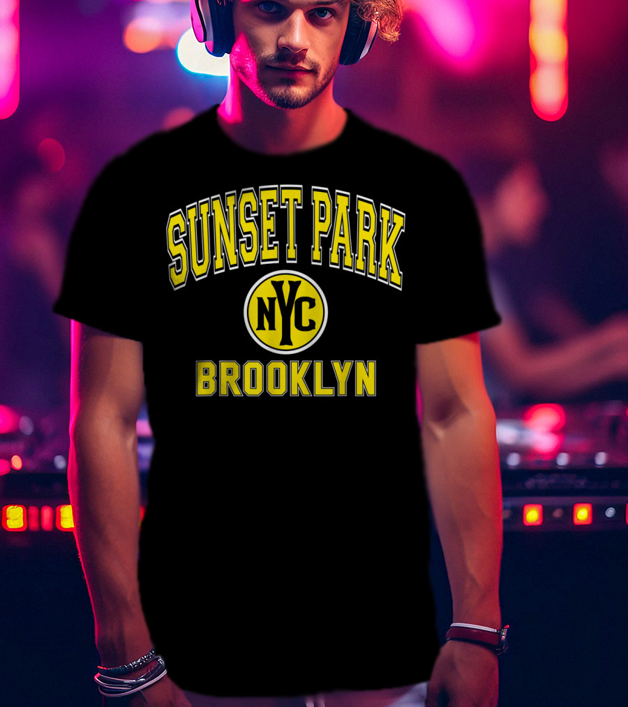 Sunset Park NYC Brooklyn Varsity Style Yellow T-Shirt