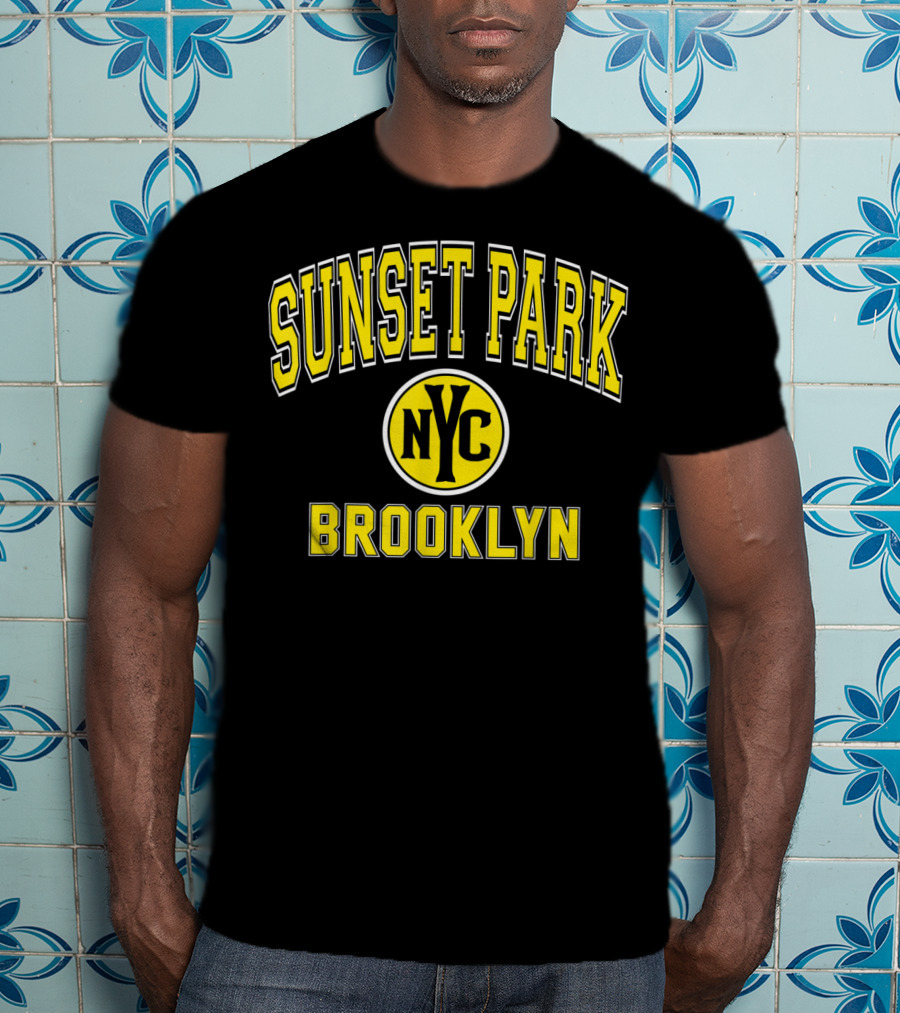 Sunset Park NYC Brooklyn Varsity Style Yellow T-Shirt