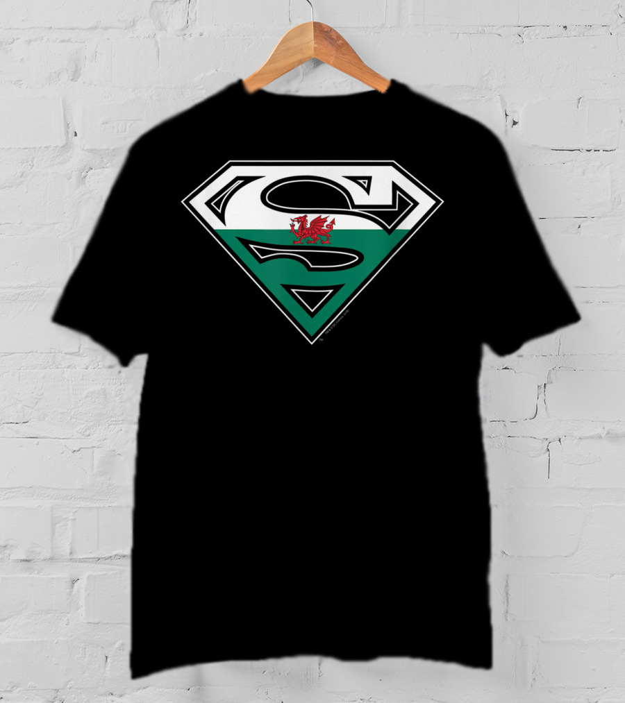 Superman S Logo With Welsh Flag Dragon T-Shirt