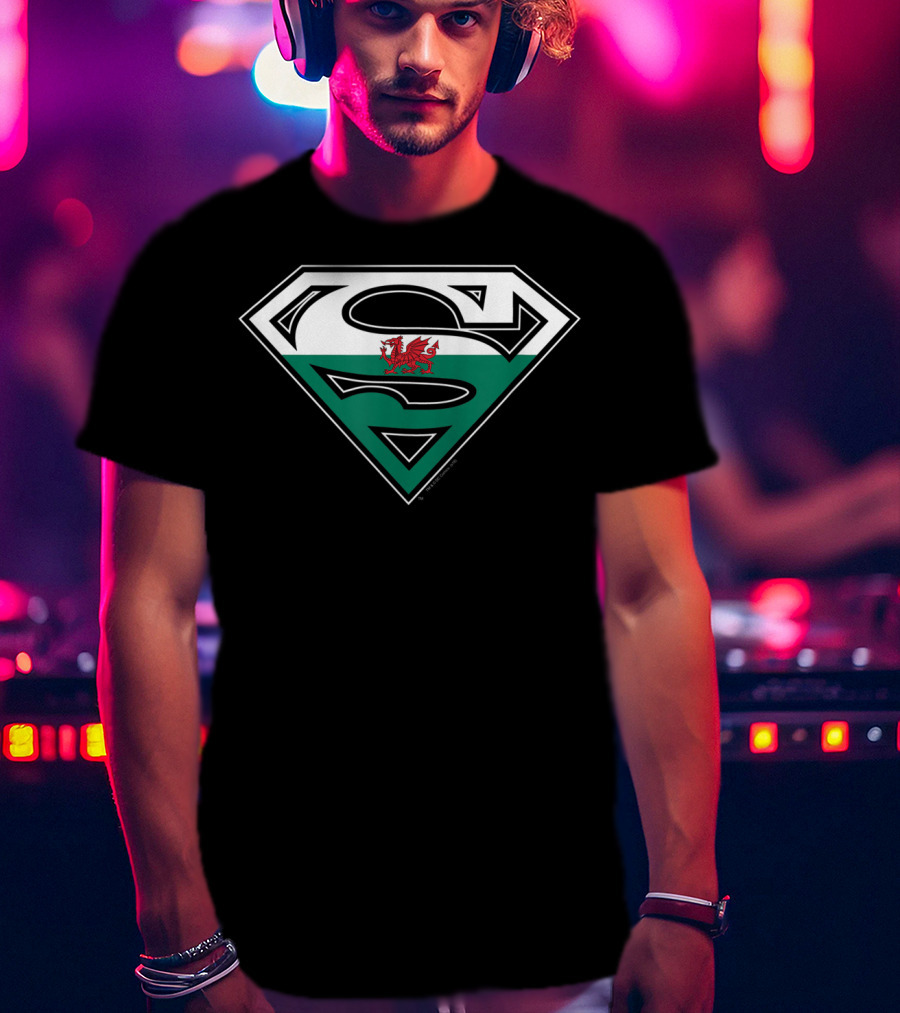 Superman S Logo With Welsh Flag Dragon T-Shirt