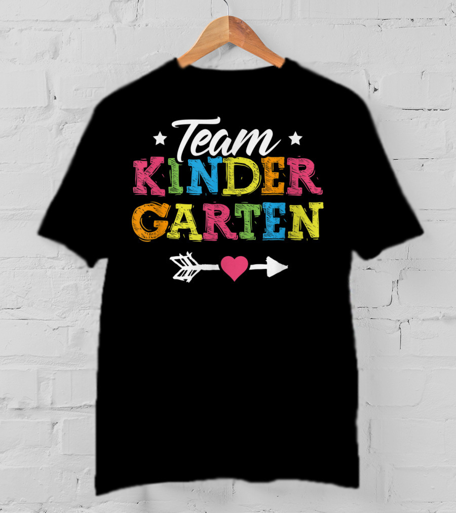 Team Kindergarten Colorful Arrow Heart T-Shirt