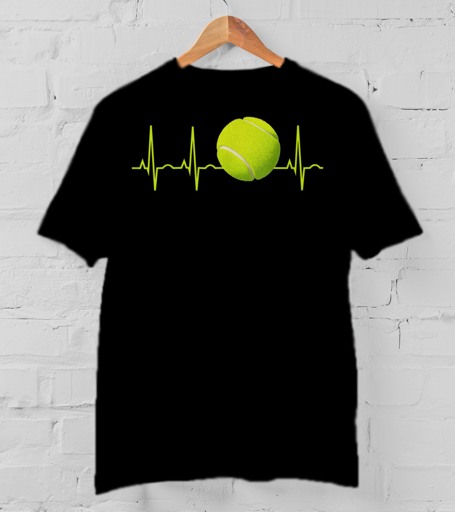 Tennis Lover Heartbeat Tennis Ball T-Shirt