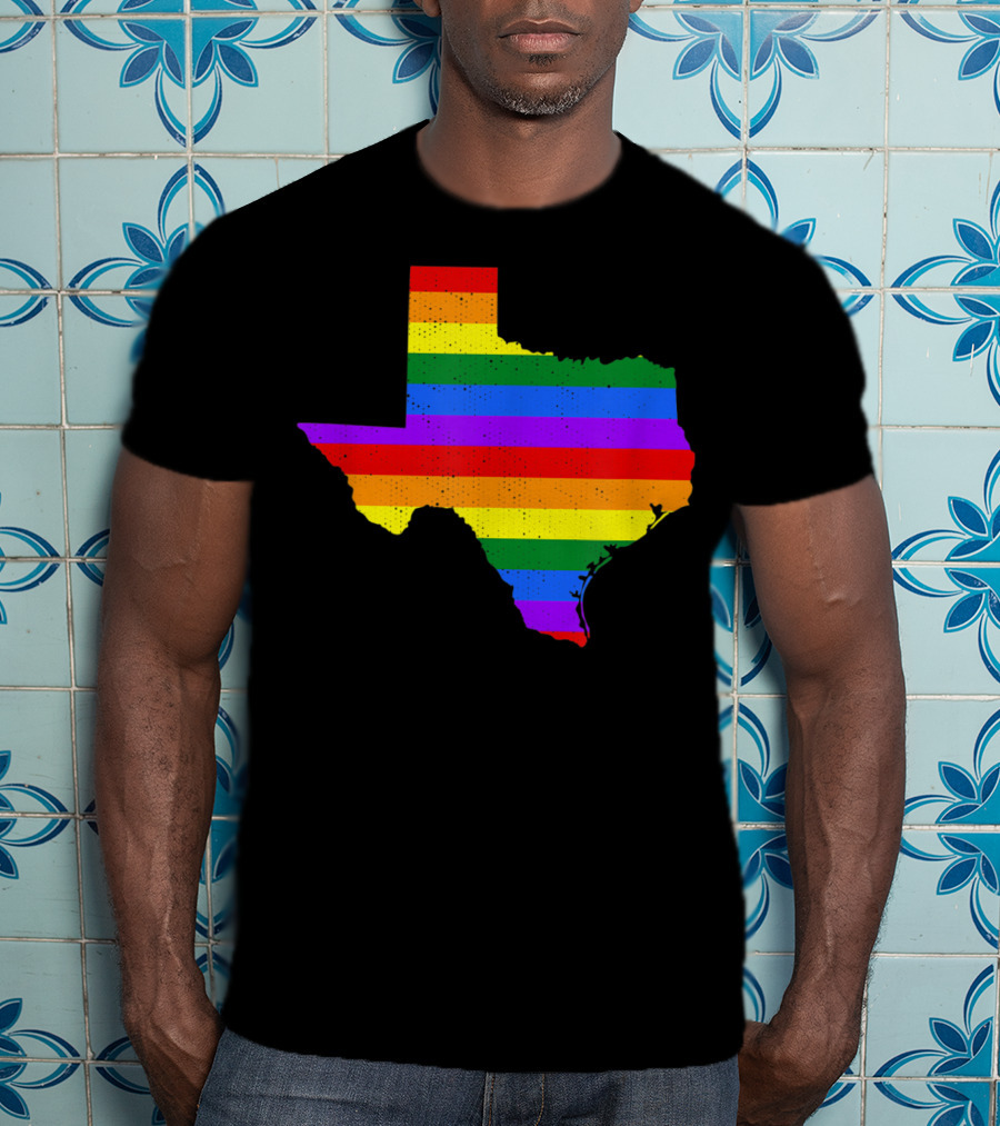 Texas Pride Rainbow Map T-Shirt