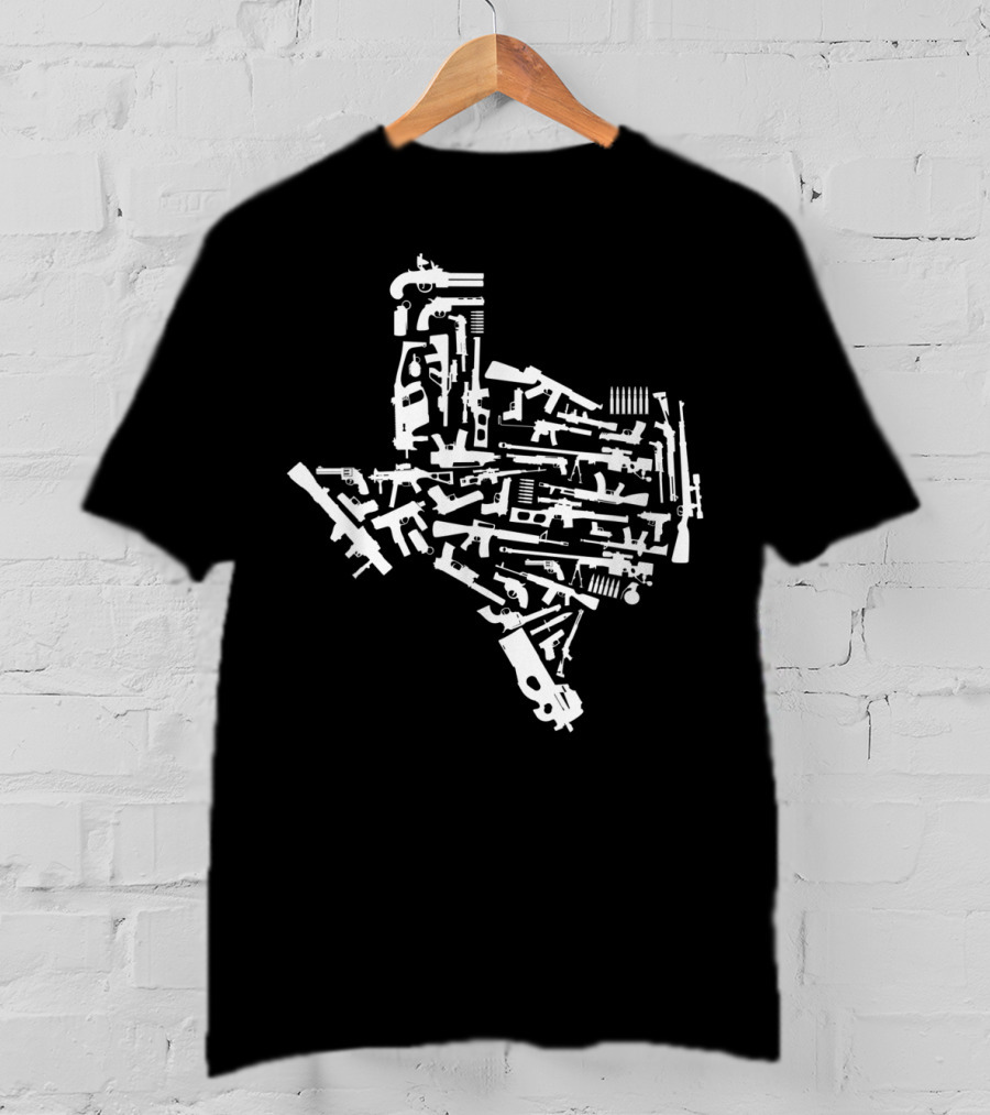 Texas Gun Map Second Amendment T-Shirt