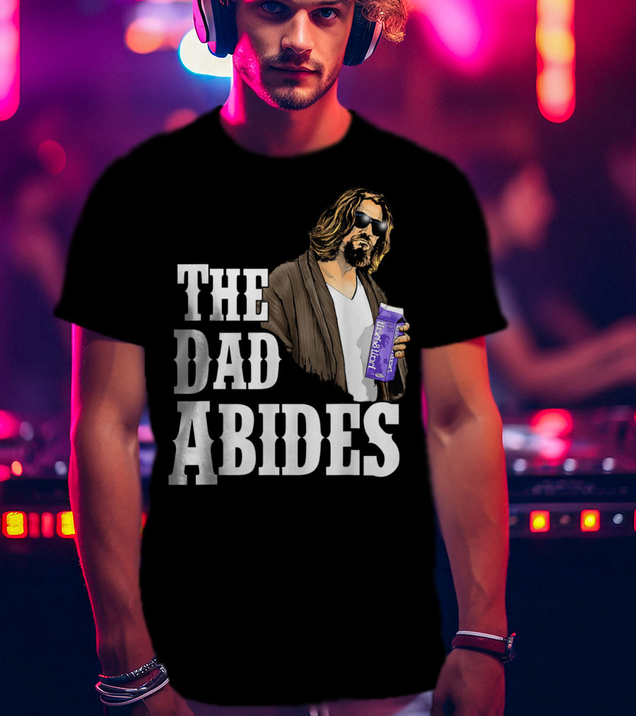 The Dad Abides Cool Milk Carton Robe Sunglasses T-Shirt