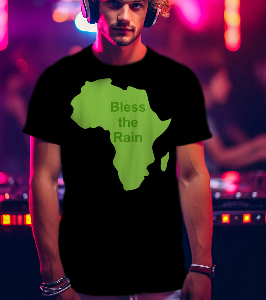 Toto Africa Bless The Rain Green Africa Shape T-Shirt