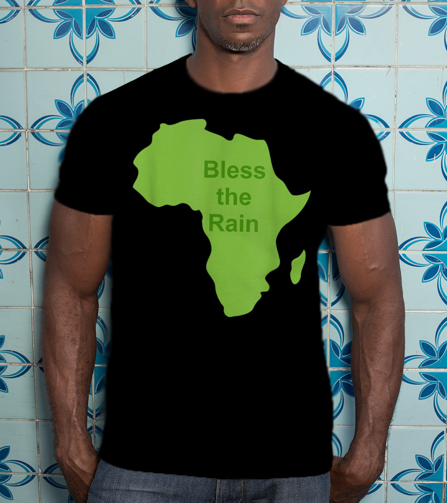 Toto Africa Bless The Rain Green Africa Shape T-Shirt