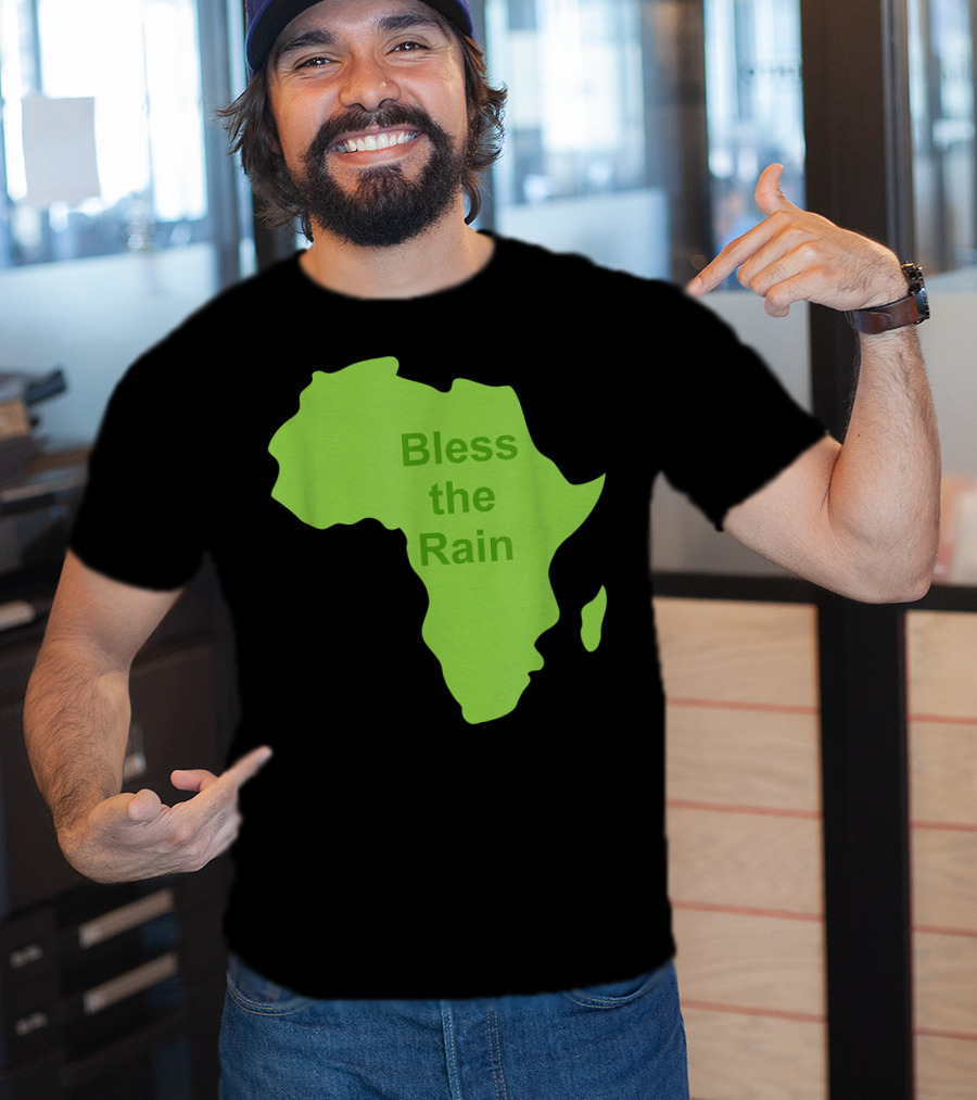 Toto Africa Bless The Rain Green Africa Shape T-Shirt