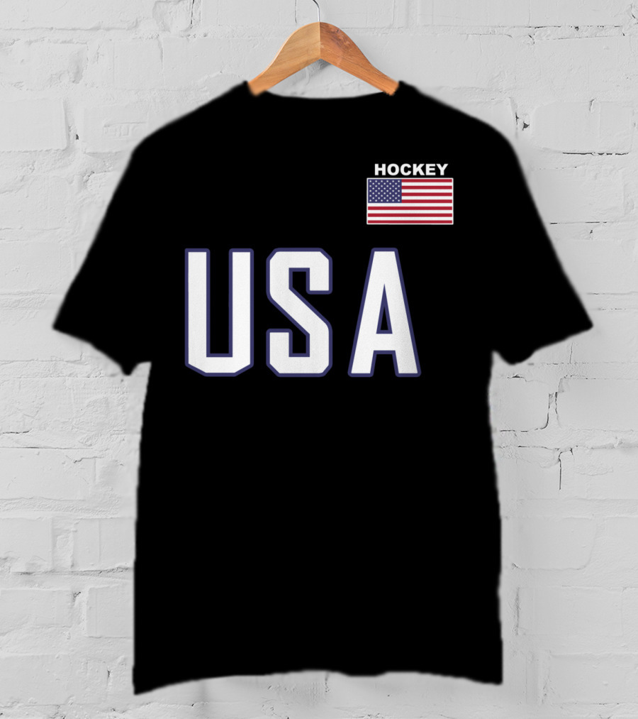 USA Flag Hockey Pocket Equipment Jacket T-Shirt