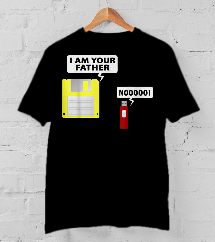USB Floppy Disk I Am Your Father Nooooo Funny Geek Computer T-Shirt