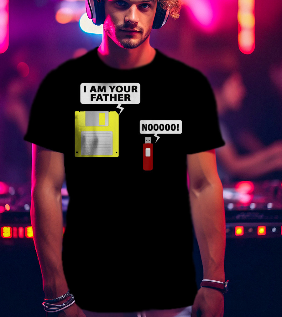 USB Floppy Disk I Am Your Father Nooooo Funny Geek Computer T-Shirt