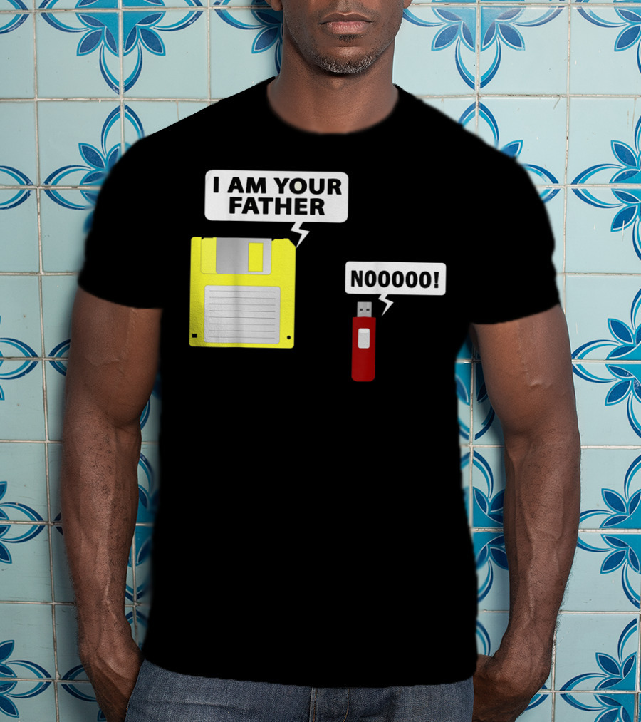 USB Floppy Disk I Am Your Father Nooooo Funny Geek Computer T-Shirt