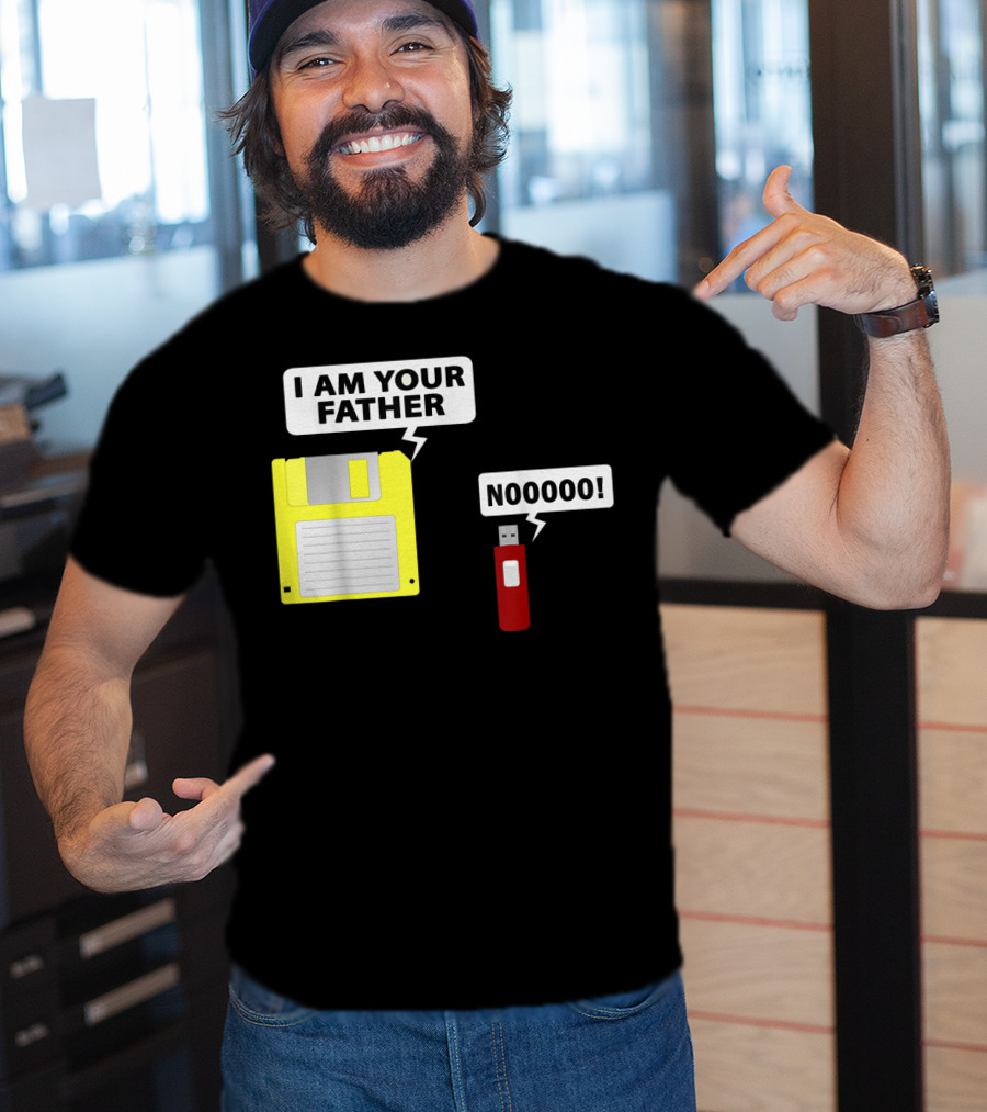 USB Floppy Disk I Am Your Father Nooooo Funny Geek Computer T-Shirt