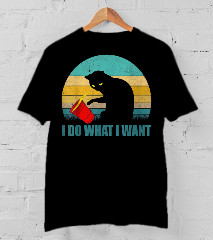 Vintage Cat I Do What I Want Cat Lover T-Shirt