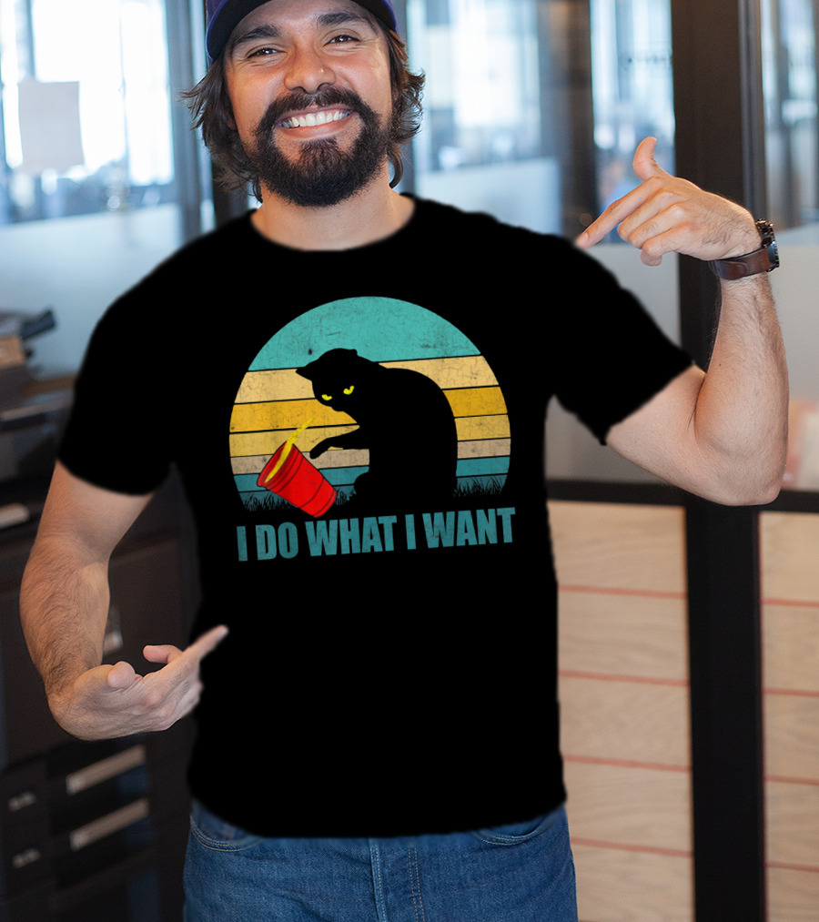 Vintage Cat I Do What I Want Cat Lover T-Shirt