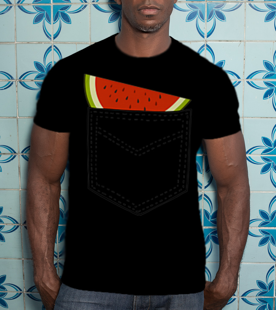 Watermelon Summer Cool Pocket Melon Fruit T-Shirt