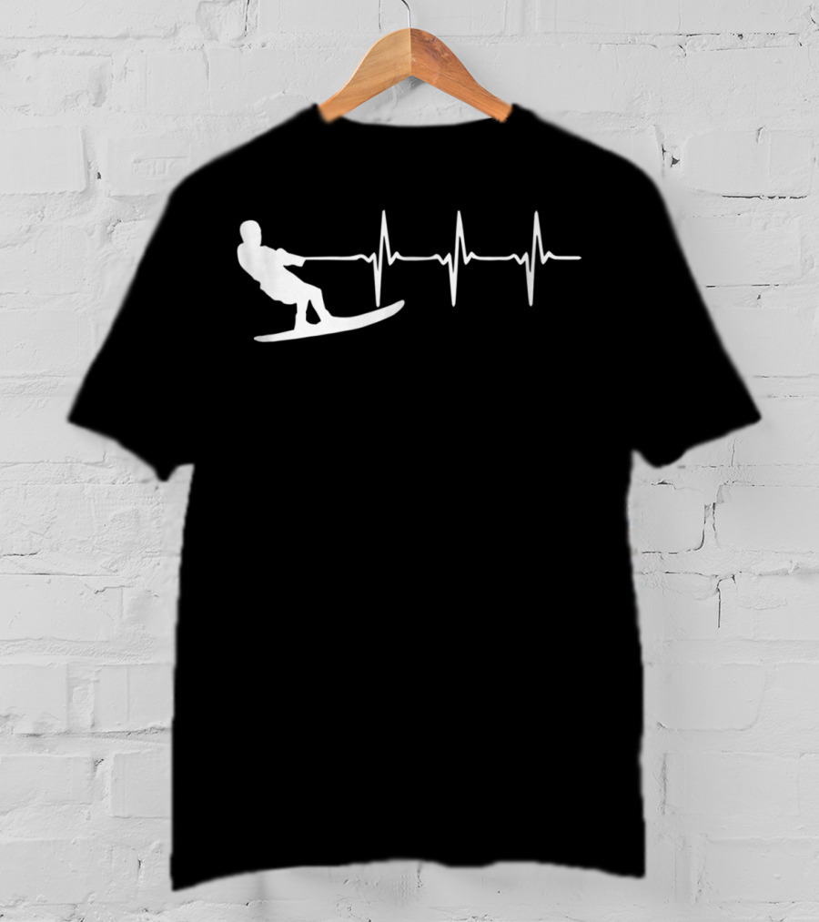 Waterski Heartbeat Pulse Design For Waterskiers T-Shirt